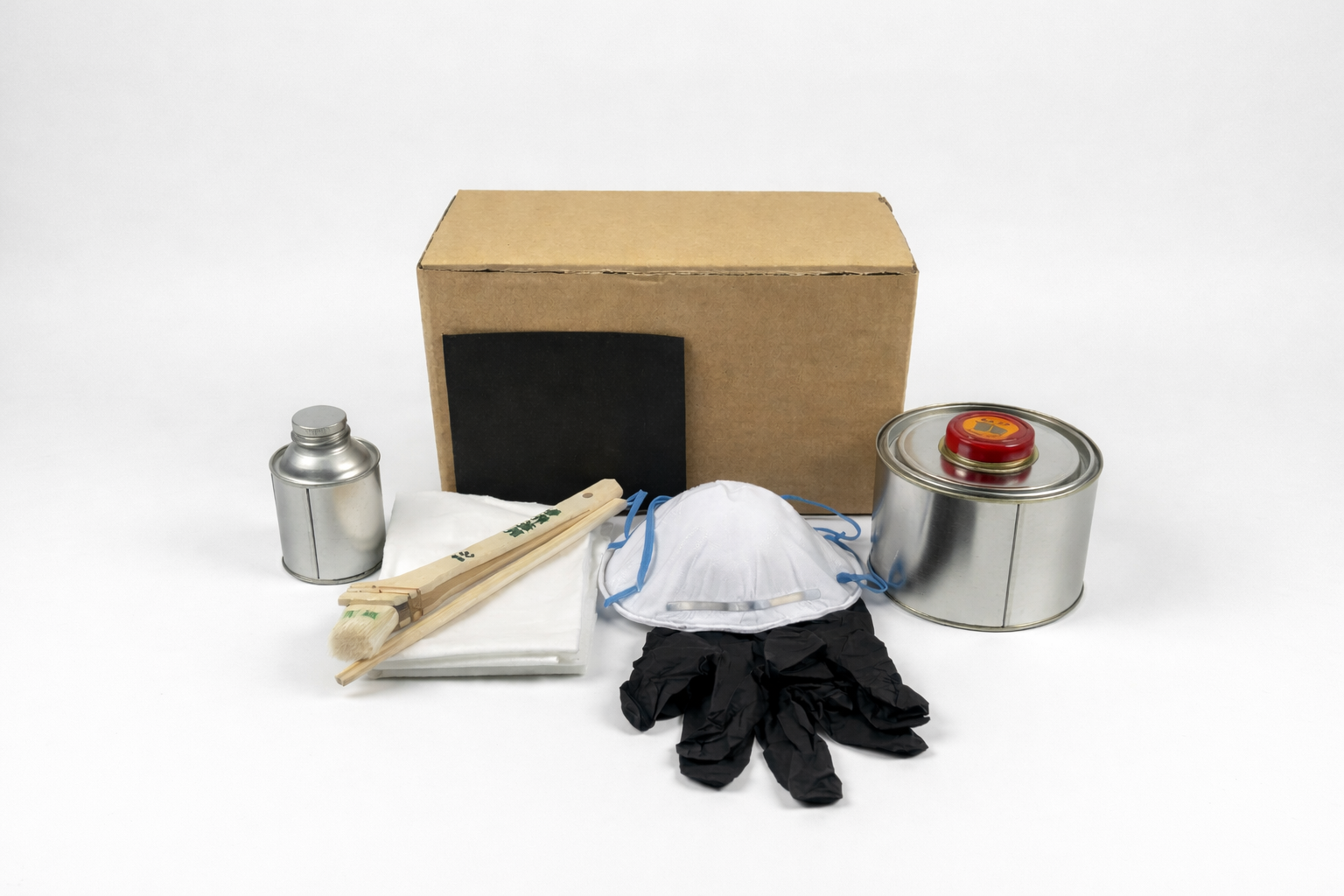 水性ローバルONE 体験キット一式（1kg缶・刷毛・ヤスリ・手袋・マスク・ワイプオール）